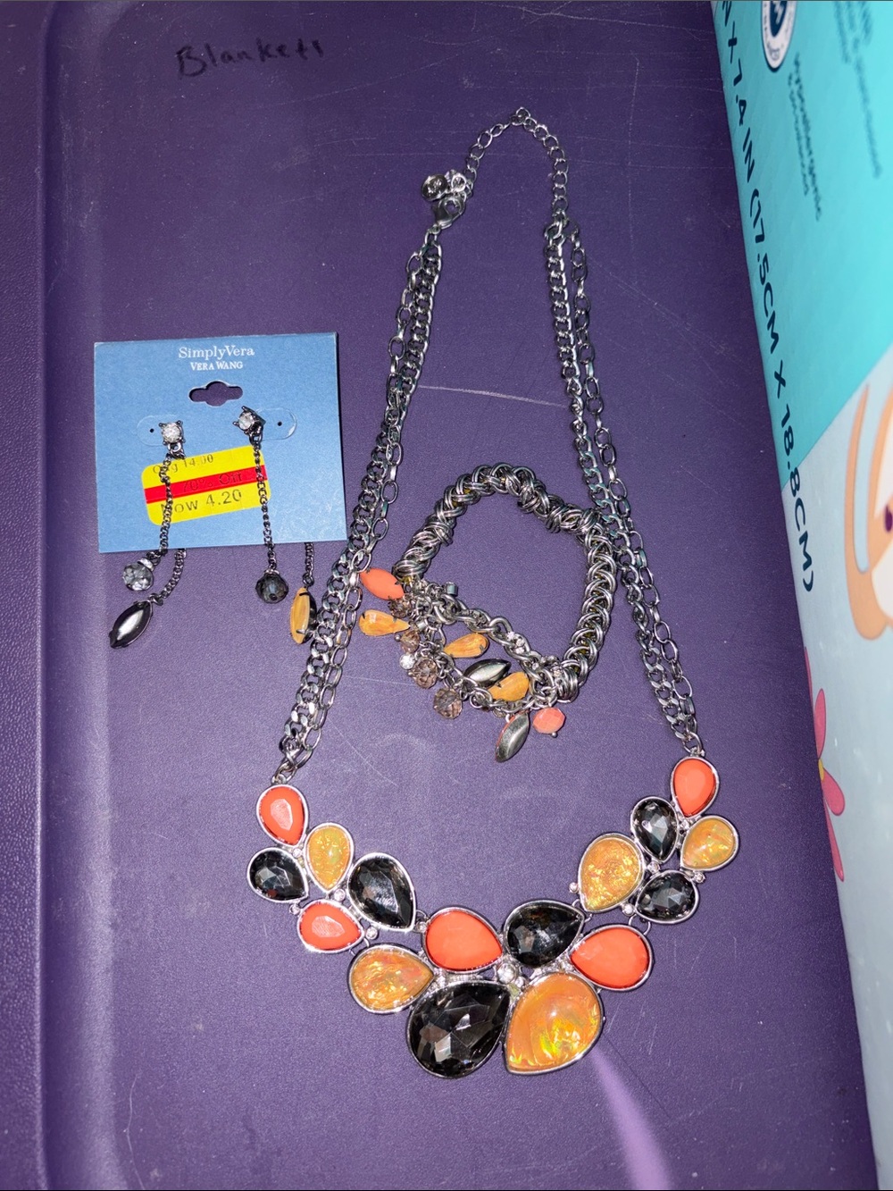 Coral/pink jewelry set